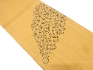 未使用品　手織り紬　刺し子　古典柄袋帯